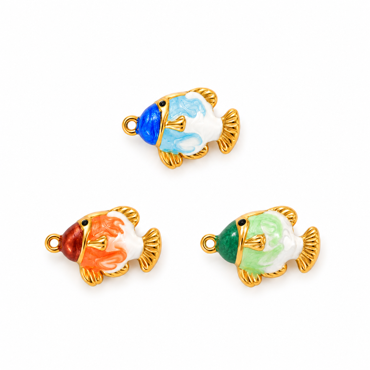 Kugelfisch Anhänger Gold – Maritimer Emaille Charm in 2 Farben | 18K vergoldet