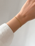 LIBRE CURB feine Panzerkette für Charms | Edelstahl 18K vergoldet