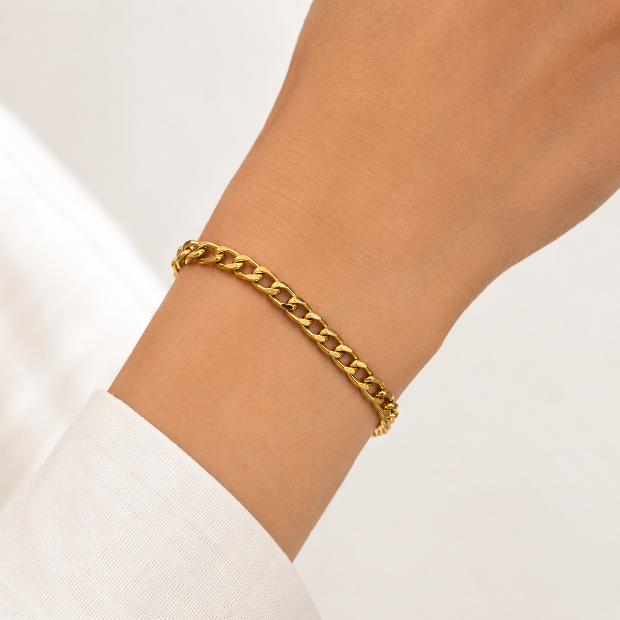 LIBRE CURB XL Panzerkette für Charms | Edelstahl 18K vergoldet