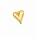 Längliches Herz Charm, 18K vergoldeter Edelstahl, von BARLA