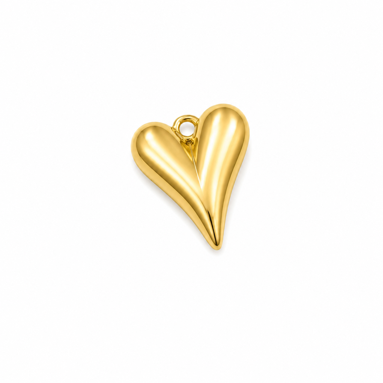 Längliches Herz Charm, 18K vergoldeter Edelstahl, von BARLA
