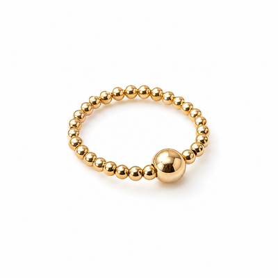 Kugelring Gold elastisch – Minimalistischer Stapelring | Edelstahl 18K vergoldet