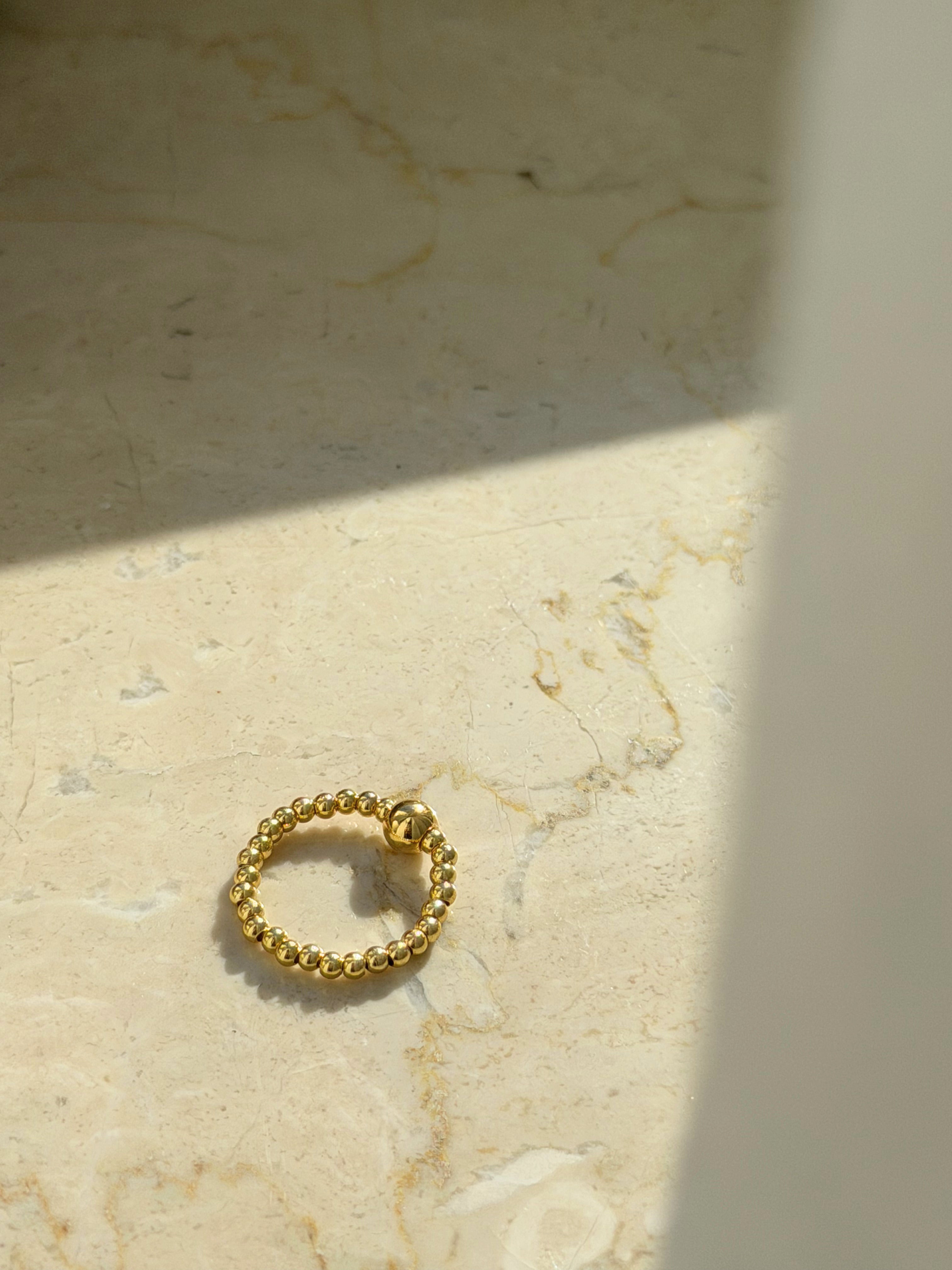 Libre Kugelring elastisch | Edelstahl 18K vergoldet