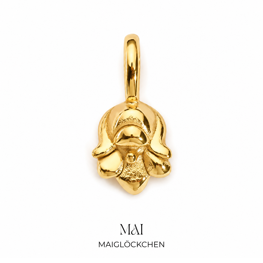 Geburtsblumen Anhänger gold | Edelstahl 14 Karat vergoldet