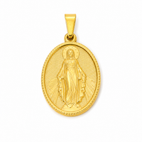 Maria im Licht Amulett Gold – Großer Religiöser Anhänger | 18K vergoldet