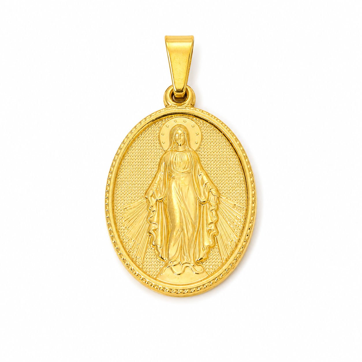 Maria im Licht Amulett Anhänger, 18K vergoldet
