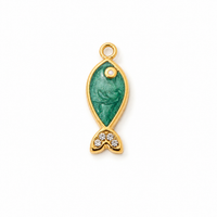 Mini Fisch Anhänger Gold – Maritimer Perlmutt Charm in 3 Farben