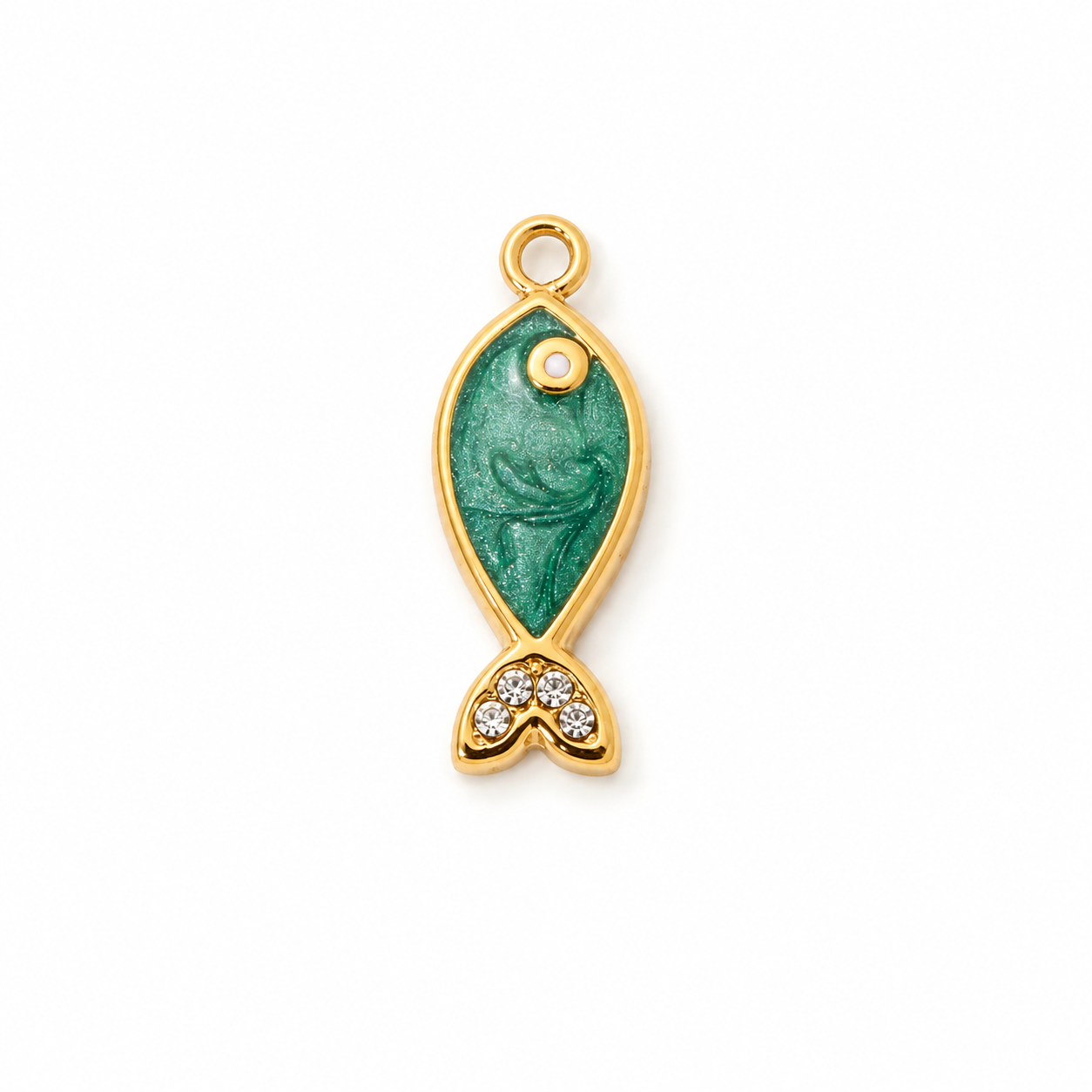 Mini Fisch Anhänger Gold – Maritimer Perlmutt Charm in 3 Farben