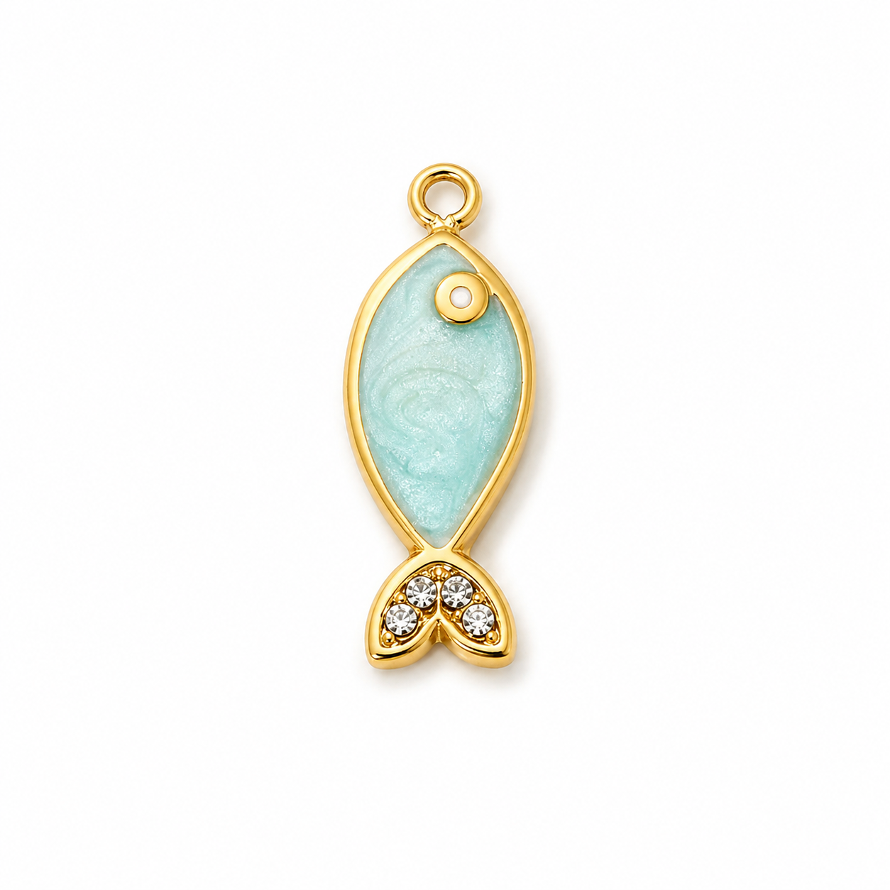 Mini Fisch Anhänger Gold – Maritimer Perlmutt Charm in 3 Farben