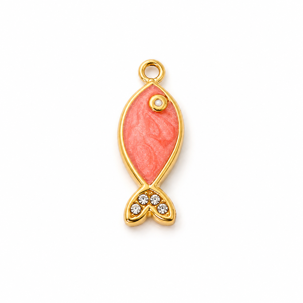 Mini Fisch Anhänger Gold – Maritimer Perlmutt Charm in 3 Farben