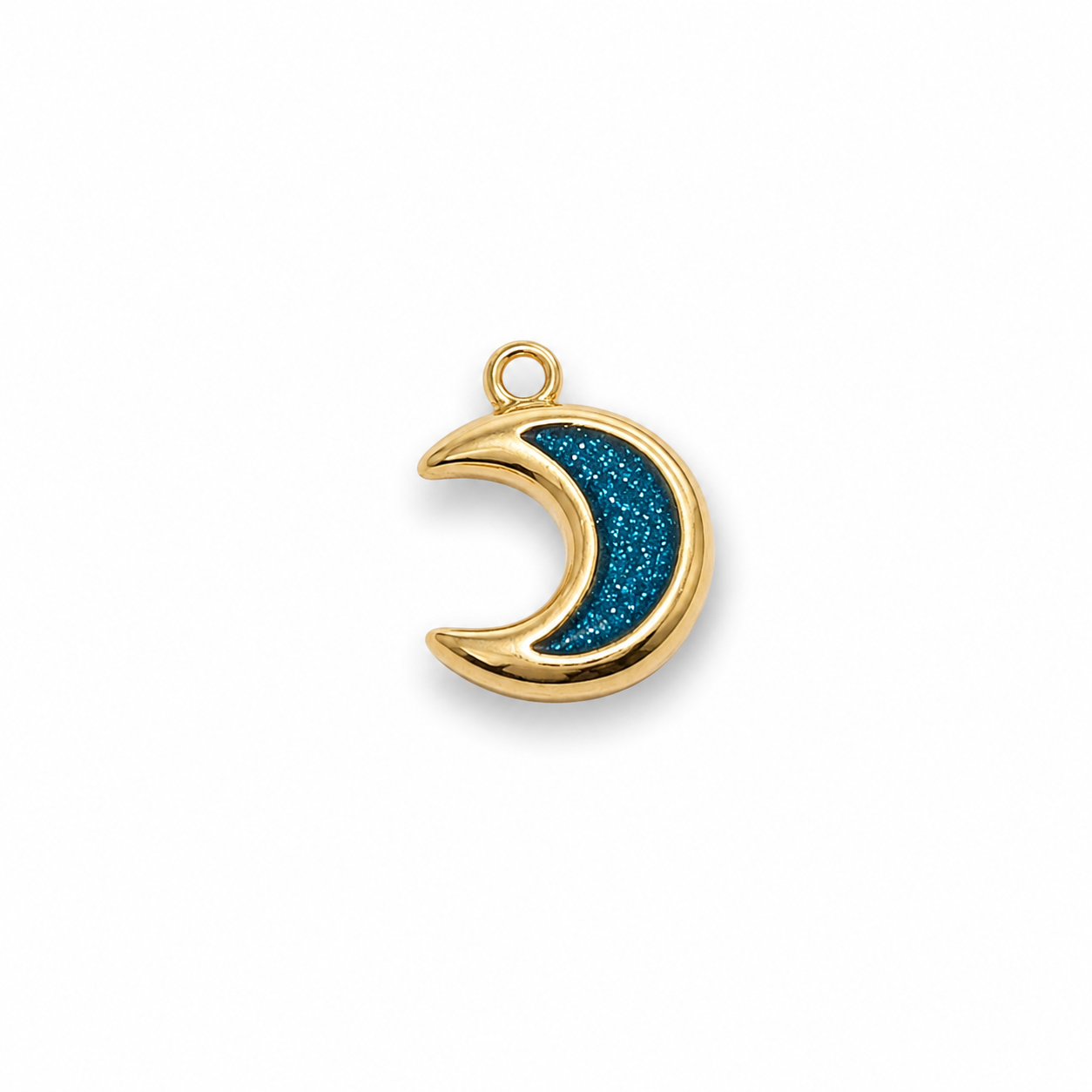 Kleiner Mond Charm Edelstahl 18K vergoldet – Filigraner Halbmond-Anhänger