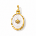 Muschel-Oval-Charm Anhänger Gold – Ovale Muschel mit Perlmuttglanz