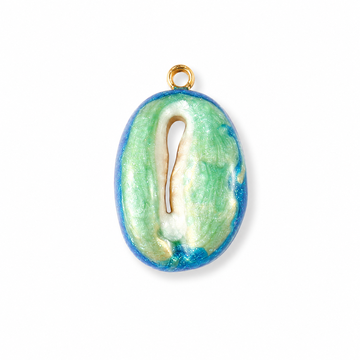Muschel Charm Perlmutt "Monetaria"| Edelstahl 18K vergoldet