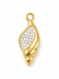 Strandschnecken-Charm mit Zirkonia | Edelstahl 18K vergoldet