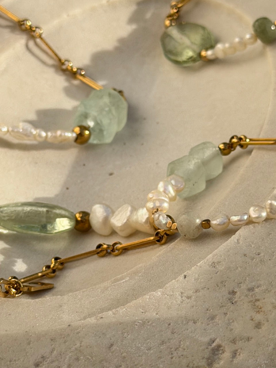 Prasiolite Muse Armband – Sammelansicht der Details