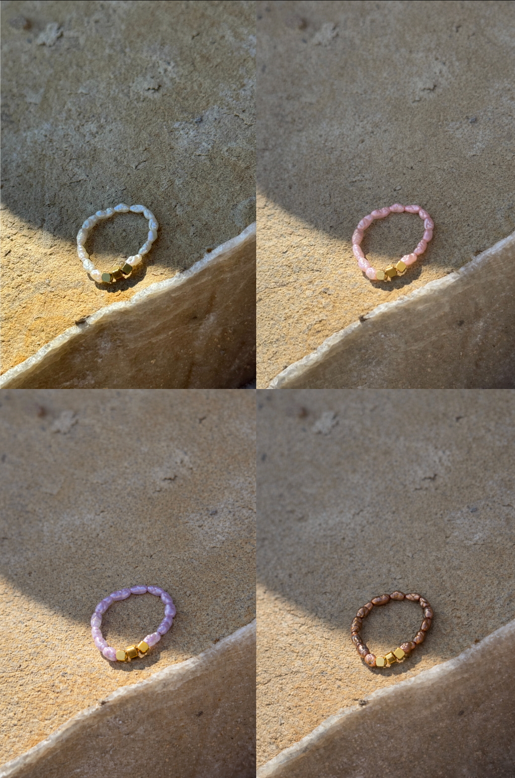 Quiet Pearl Perlenring | Süßwasserperlen & Edelstahl 18K vergoldet | elastisch