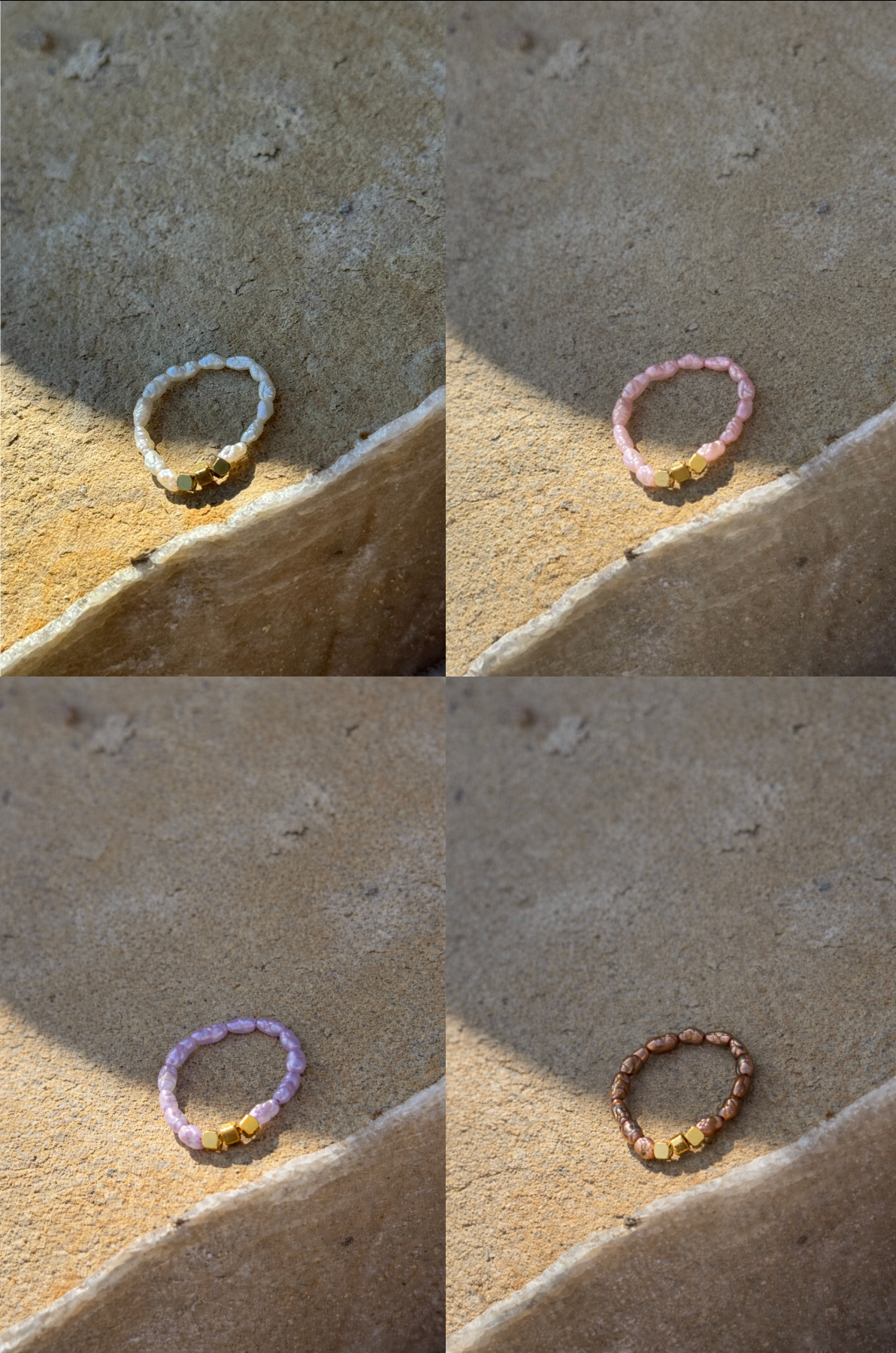 Quiet Pearl Perlenring | Süßwasserperlen & Edelstahl 18K vergoldet | elastisch