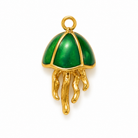 Qualle Anhänger Gold – Bunter 3D Emaille Charm in 3 Farben | 18K vergoldet