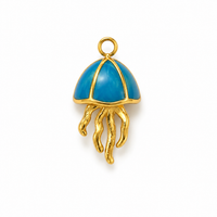 Qualle Anhänger Gold – Bunter 3D Emaille Charm in 3 Farben | 18K vergoldet