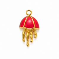 Qualle Anhänger Gold – Bunter 3D Emaille Charm in 3 Farben | 18K vergoldet