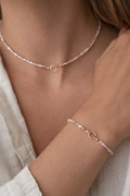 Quiet Rosé Set – Zarte Süßwasserperlen Kette & Armband in Rosé | Valentinstag & Galentine Geschenk