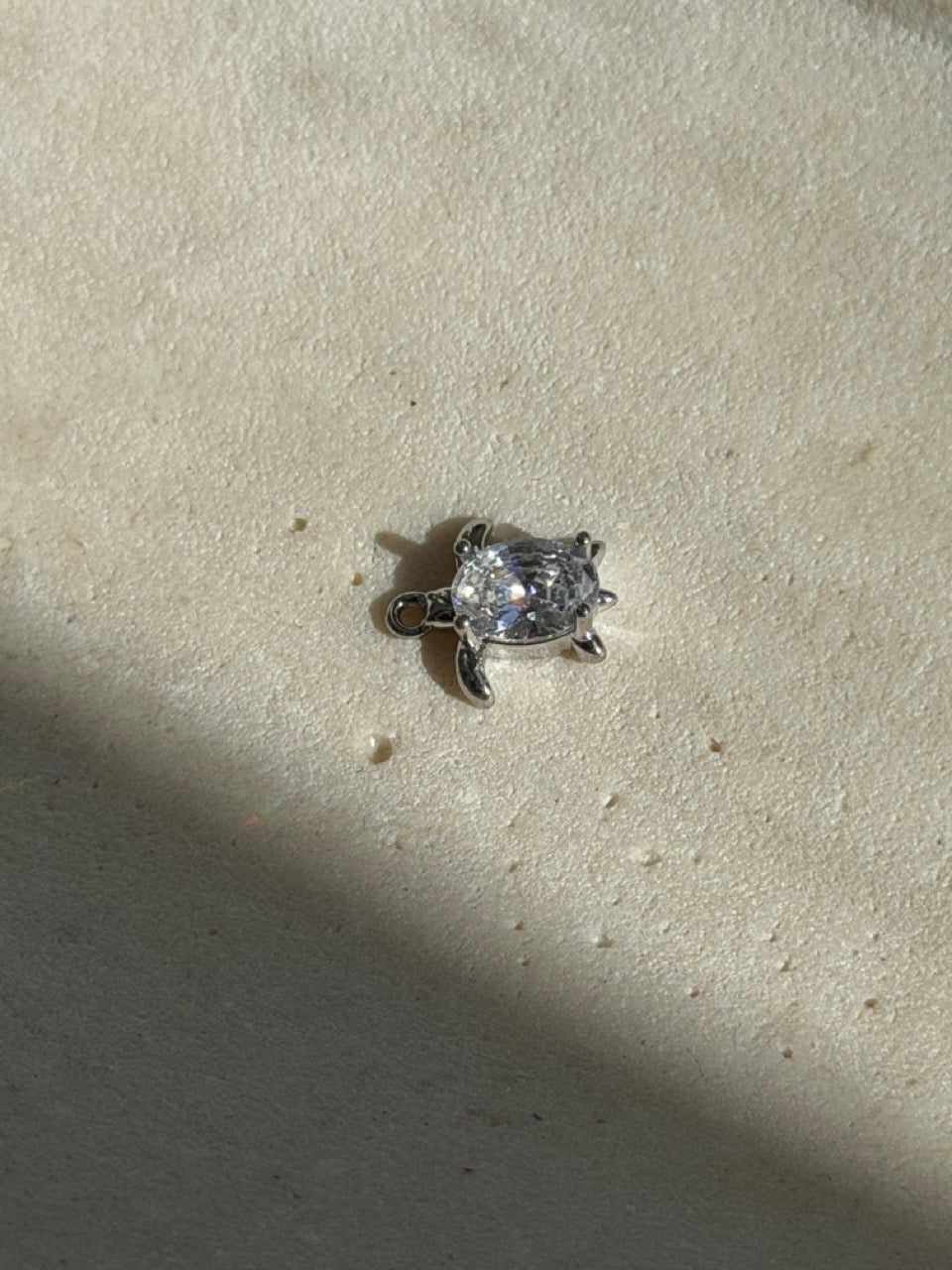 Schildkröte-Charm Anhänger Silber – Schildkröte mit großem Zirkonia