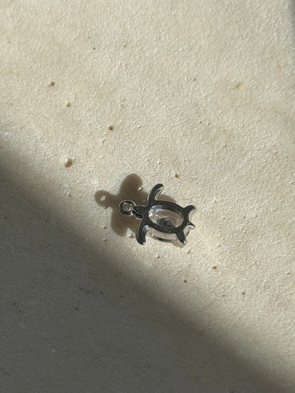 Schildkröte-Charm Anhänger Silber – Schildkröte mit großem Zirkonia