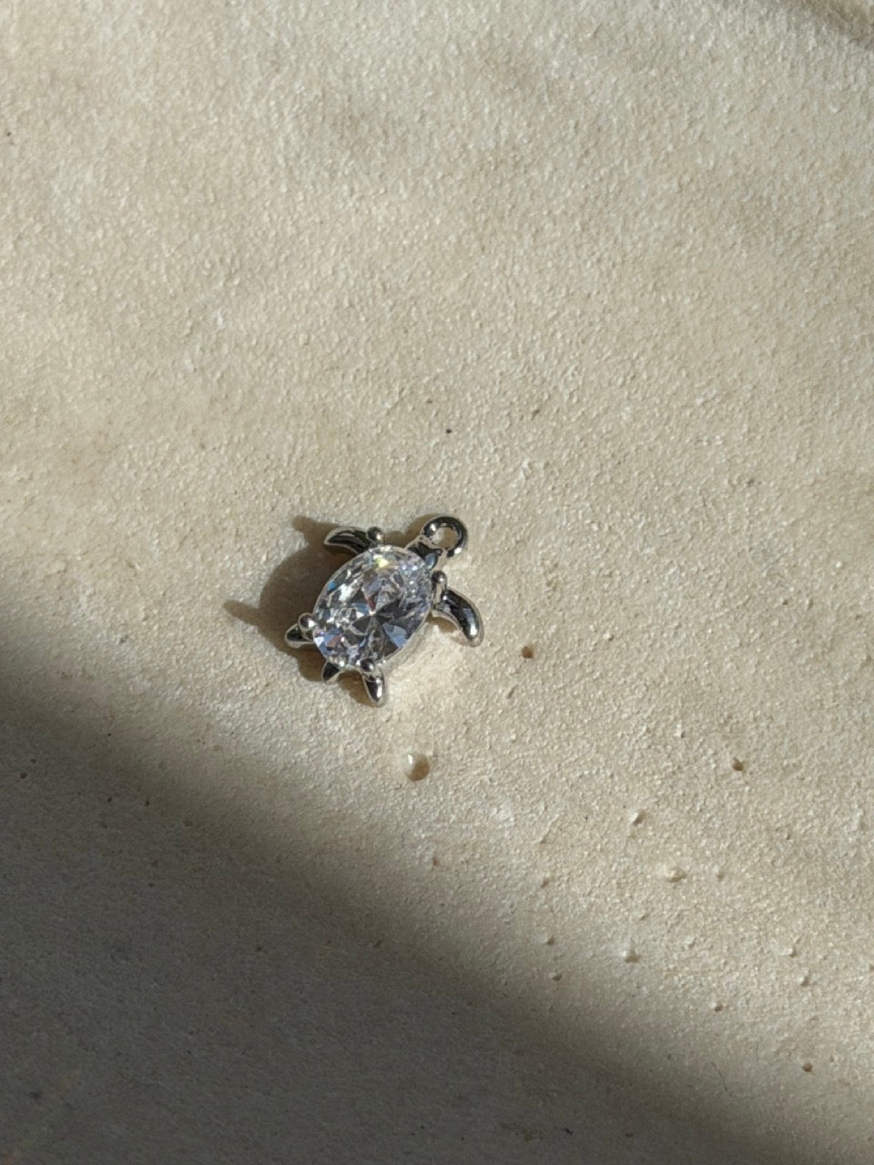 Schildkröte-Charm Anhänger Silber – Schildkröte mit großem Zirkonia