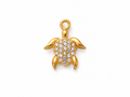 Schildkröten-Charm mit Zirkonia | Edelstahl 18K vergoldet