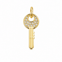 Schlüssel Anhänger Gold – Großer Zirkonia Charm | 18K vergoldet