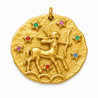 Sternzeichen Charm Gold – Zodiac Anhänger mit bunten Zirkonia | 18K vergoldet