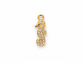 Seepferdchen-Charm mit Zirkonia | Edelstahl 18K vergoldet