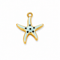 Seestern-Charm hellblau mit Emaille – Maritimer Anhänger | 18K vergoldet
