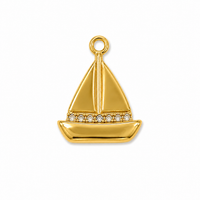 Segelboot Anhänger Gold – Maritimer Charm mit Zirkonia | 18K vergoldet