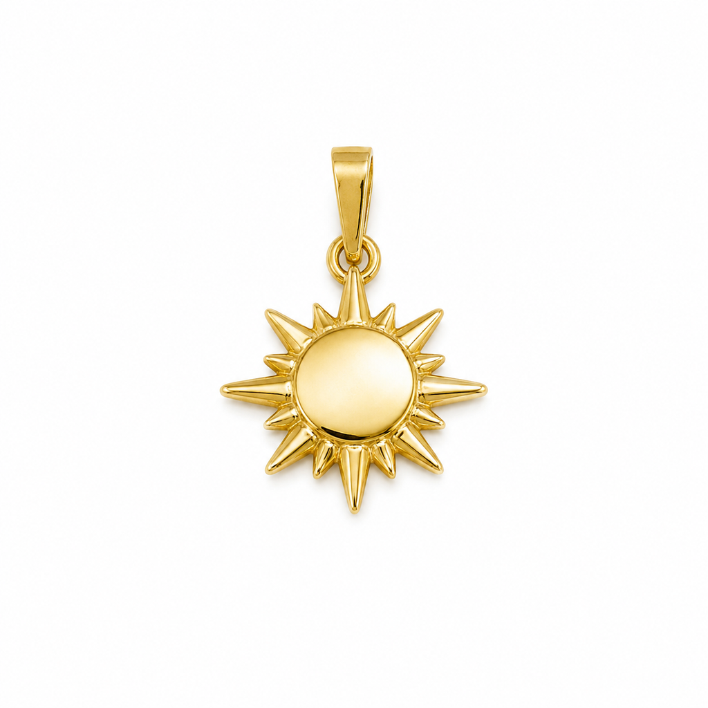 Mittelgrosser Sonnen-Charm | Edelstahl 18K vergoldet