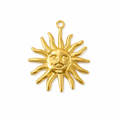 Sonnengesicht-Anhänger mittelgroß – Antik inspiriertes Statement | 18K vergoldet
