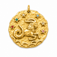 Sternzeichen Charm Gold – Zodiac Anhänger mit bunten Zirkonia | 18K vergoldet