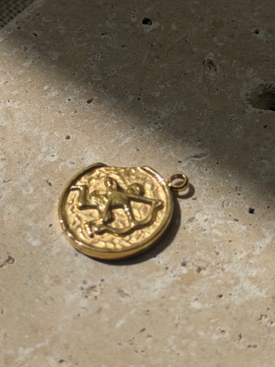 Sternzeichen-Charm in Münzform | Edelstahl 18K vergoldet