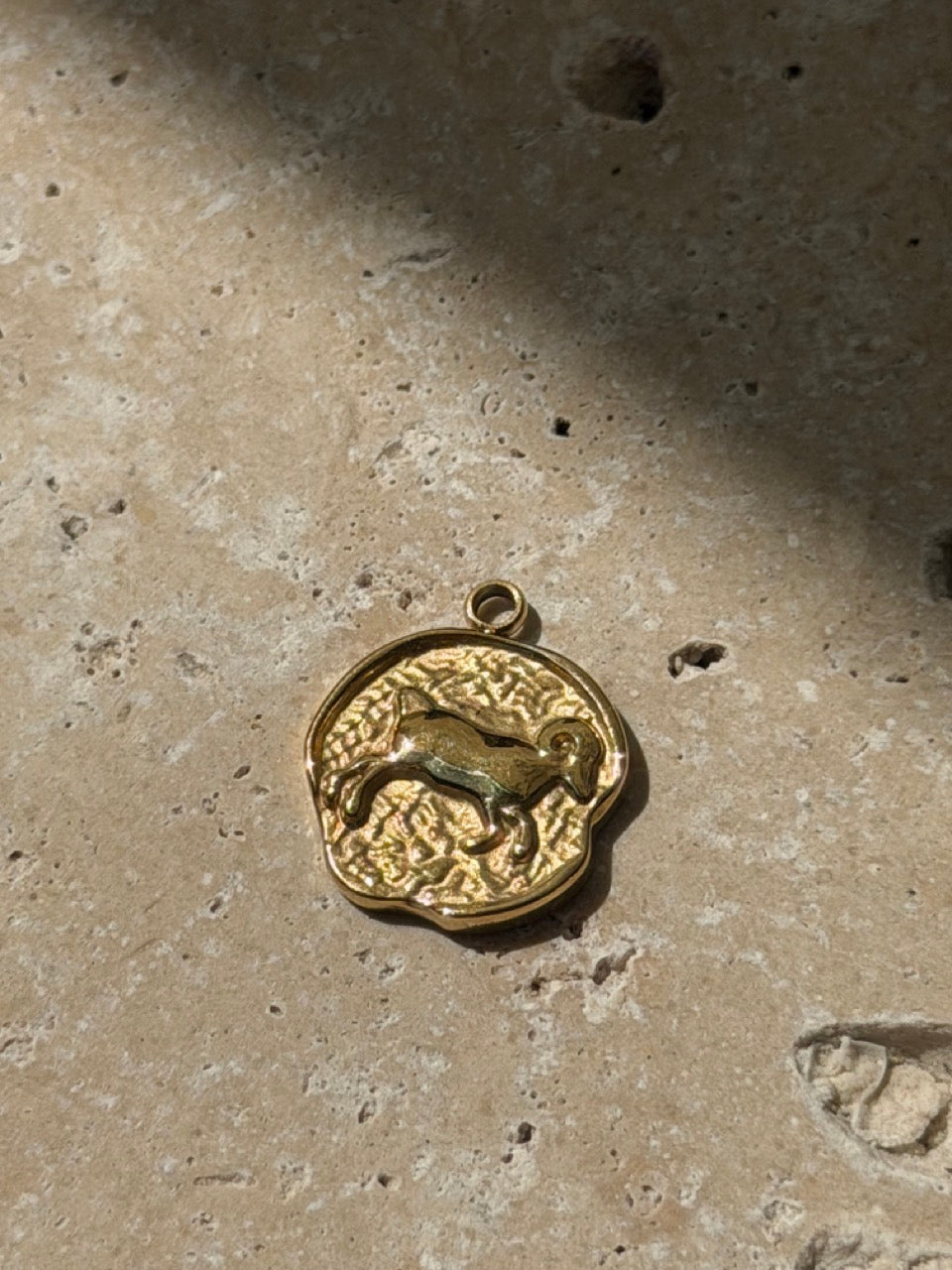 Sternzeichen-Charm in Münzform | Edelstahl 18K vergoldet
