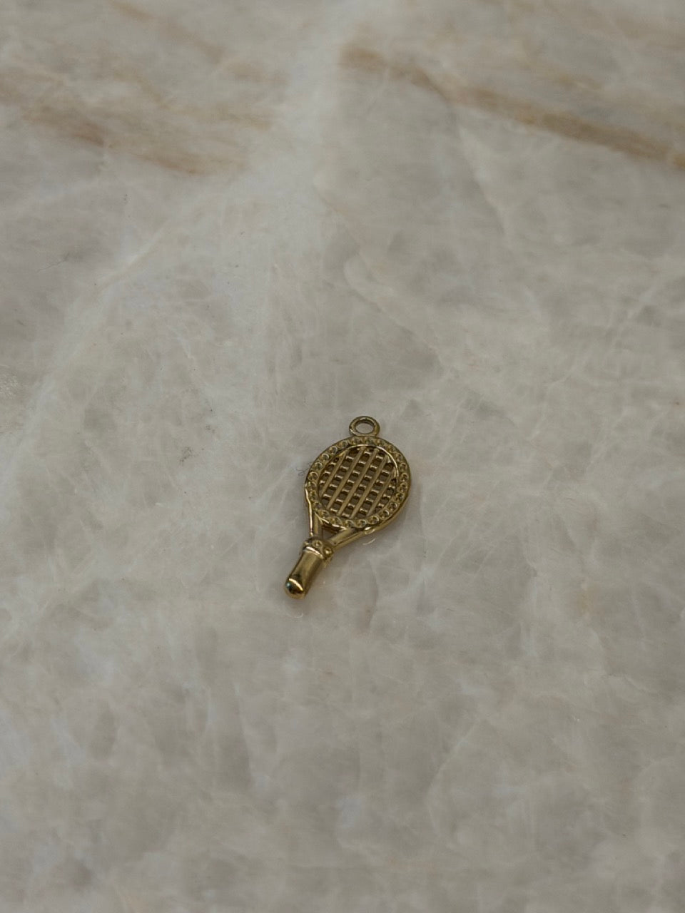 Tennisschläger Anhänger Gold – Sport Charm | Edelstahl vergoldet