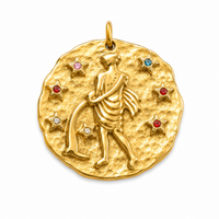 Sternzeichen Charm Gold – Zodiac Anhänger mit bunten Zirkonia | 18K vergoldet