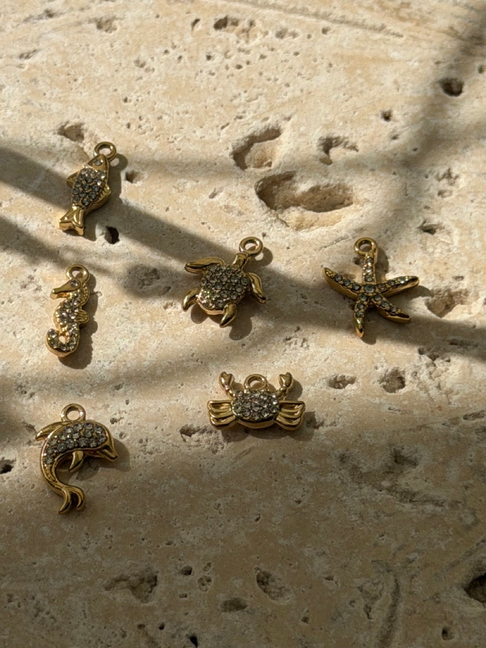Kleiner Seestern-Charm mit Zirkonia | Edelstahl 18K vergoldet