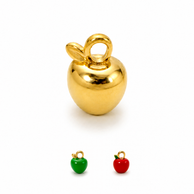 Apfel Anhänger – Kleiner Food Charm in 3 Farben | 18K vergoldet