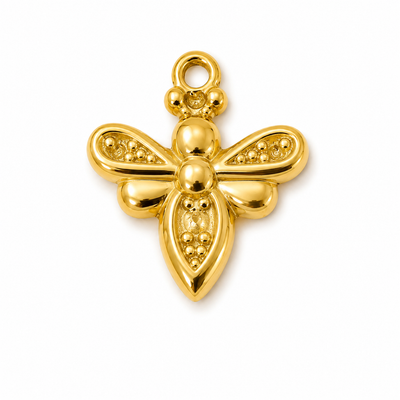 Biene Anhänger Gold – Kleiner Beidseitiger Tier Charm | 18K vergoldet
