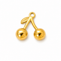 Kirsche Anhänger Gold – Kleiner Frucht Charm | Edelstahl vergoldet