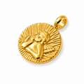 Goldenes Engel Medaillon Anhänger, 18K plattiert