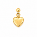 Herz Slider-Charm, 18K vergoldete Schiebeperle, von BARLA