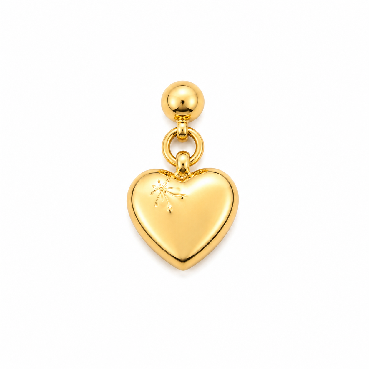 Herz Slider-Charm, 18K vergoldete Schiebeperle, von BARLA