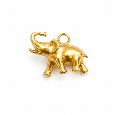 Elefant Anhänger Gold – Großer 3D Tier Charm | 18K vergoldet