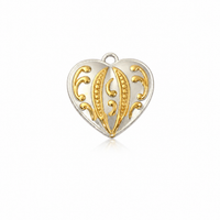 Herz Anhänger Bicolor – Vintage Herz Charm | Edelstahl